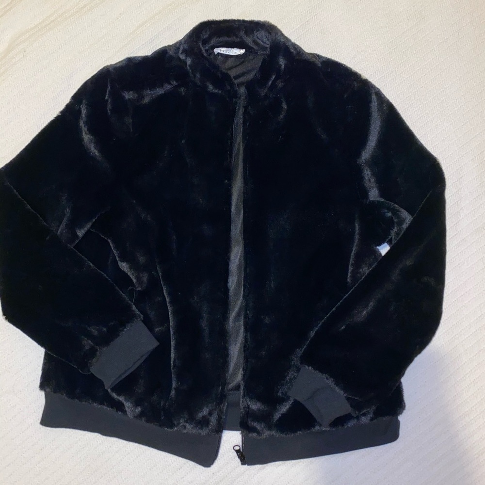 Faux fur bomber jacket by Marie France